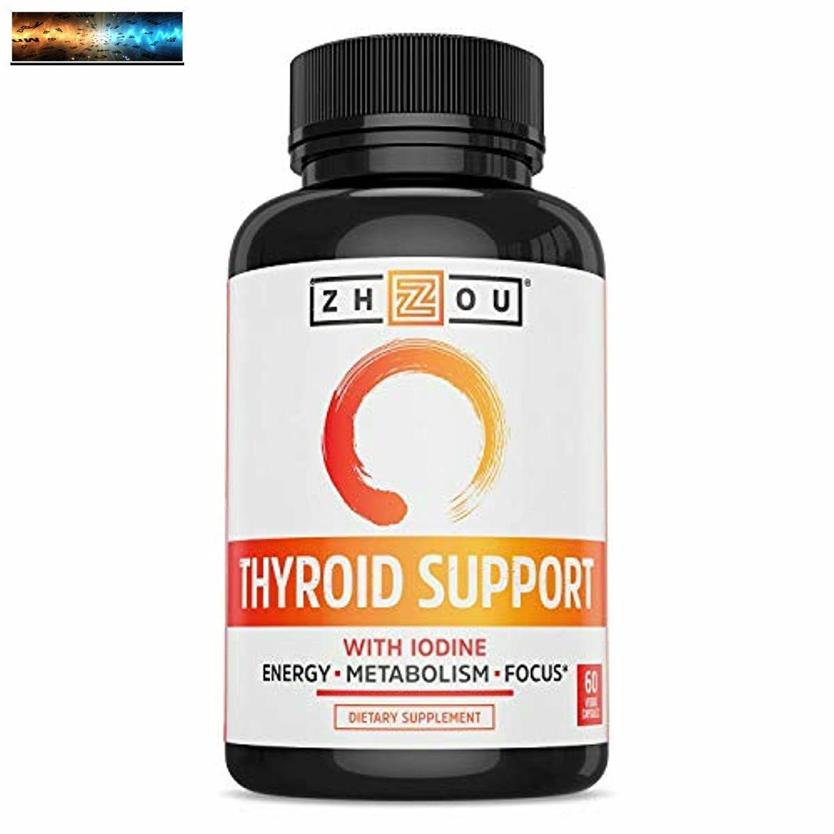 ZHOU Thyroid Support Complex mit Jod | Energie-, Stoffwechsel- und Fokusformel | 