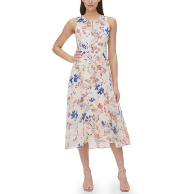 

Tommy Hilfiger Женское белое длинное летнее платье с запахом и цветочным принтом Wild Heart  BHFO 6652, Белый
