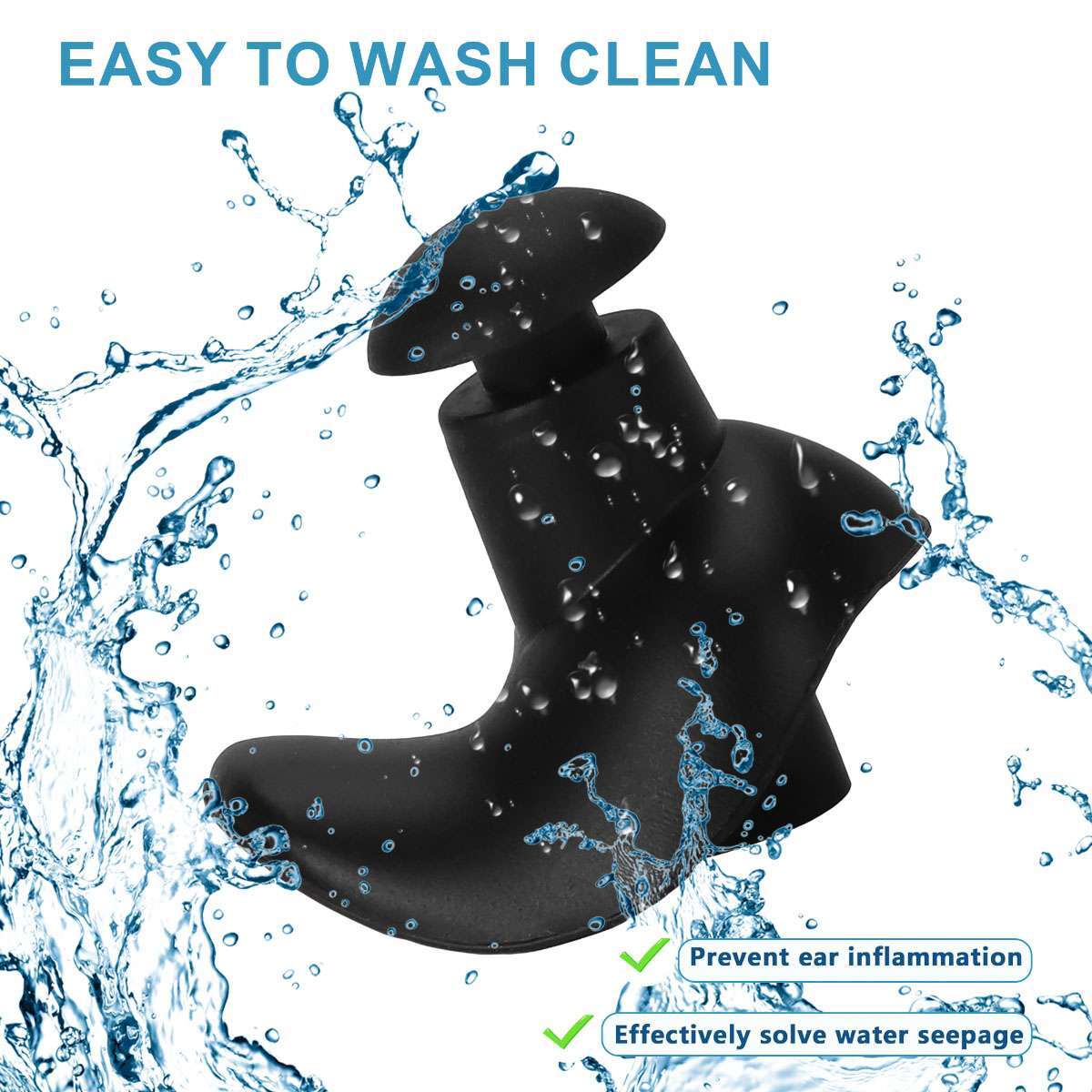 1/5/10Pairs Soft Silicone Swimming Surfing Ear Plugs Reusable Silicone w/Case