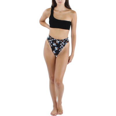 Женский укороченный купальник бикини Bond-Eye Samira черного цвета на одно плечо O/S BHFO 2289