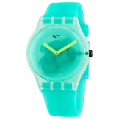Мужские часы Swatch Nature Blur с кварцевым зеленым полупрозрачным циферблатом SUOG119