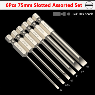 50-200mm Hex TORX PH Assorted Screwdriver Bits Set 1/4'' Hex Shank S2 Alloy Steel