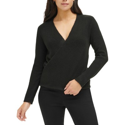 Женский черный кроссовер Calvin Klein с укороченным V-образным вырезом спереди XL BHFO 8915