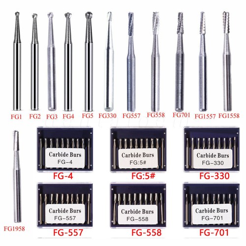10-100pcs Dental Tungsten Carbide FG Burs Round Bur For High Speed Handpiece