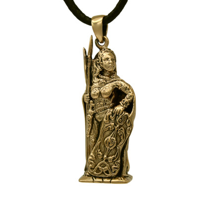 Bronze Morrigan Pendant Dryad Design - Celtic Raven Goddess Wiccan Pagan Jewelry