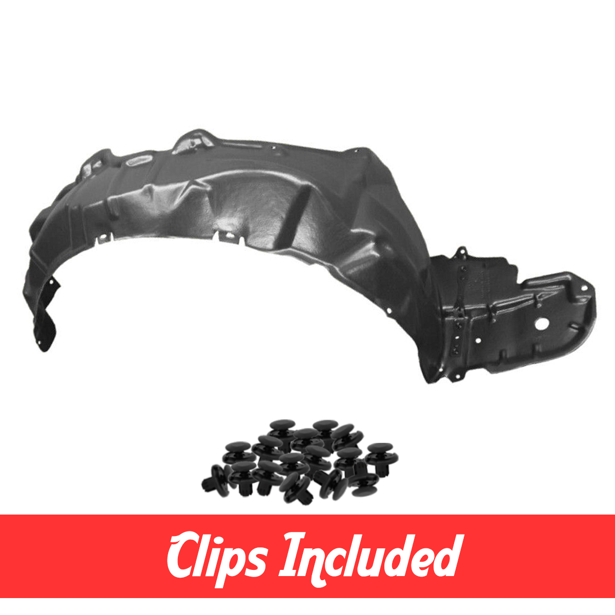 Front Passenger Side Fender Liner w/ Clips For 2010-2015 Toyota Prius TO1249158