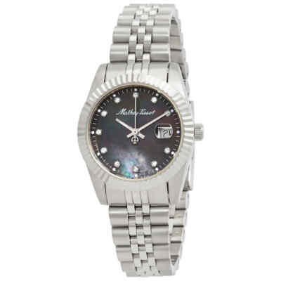 Mathey-Женские кварцевые часы Tissot Mathy III MOP с черным циферблатом D910AN