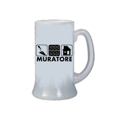 boccale bicchiere birra scritta muratore idea regalo lavoro mestiere