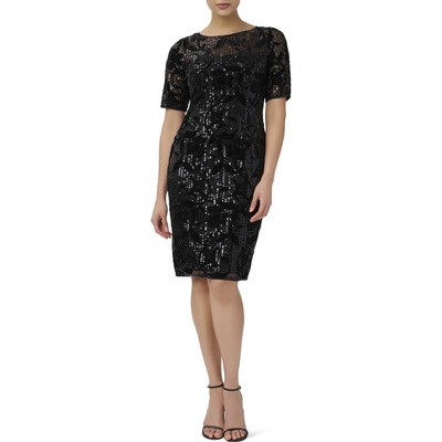 

Adrianna Papell Женское бархатное платье-футляр длиной до колена с блестками BHFO 1997, Черный