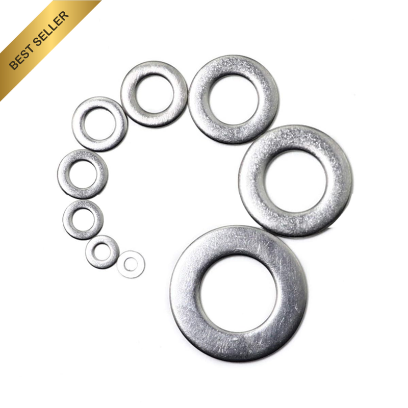580 Pcs  Stainless Steel Flat Washers Set M2-M12 9 Sizes round Metal Screw Washe
