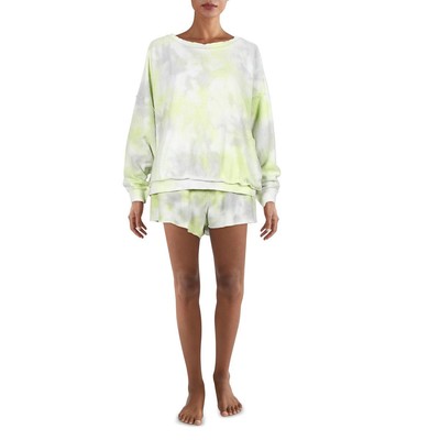 

Free People Womens Kelly Green Fleece 2PC Pajama Set Loungewear  BHFO 9256, Citron/grey