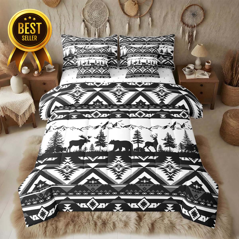 Western Comforter Set Queen Size 7 Pieces Southwestern Aztec