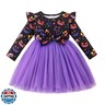 ZFZDRen 12M-8Y Baby Girl Outfits Toddler Tutu Dress Kid Long Sleeve Tulle Dresses Holiday Party Clothes (Purple,6-7 Years)