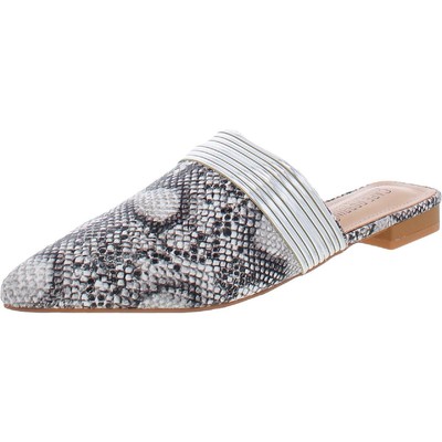 

Женские туфли-мюли Cape Robbin с острым носком 7,5 средний (B,M) BHFO 2921, Black/white snakeskin, BOMIE