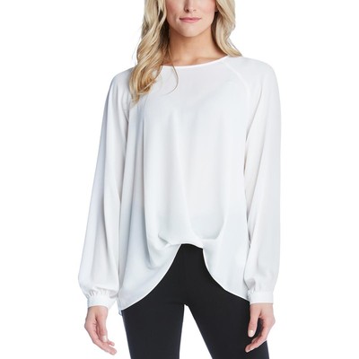 Женская деловая блузка Karen Kane цвета слоновой кости Solid Twist Top M BHFO 1563