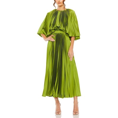 Женское атласное плиссированное вечернее платье Mac Duggal BHFO 9874