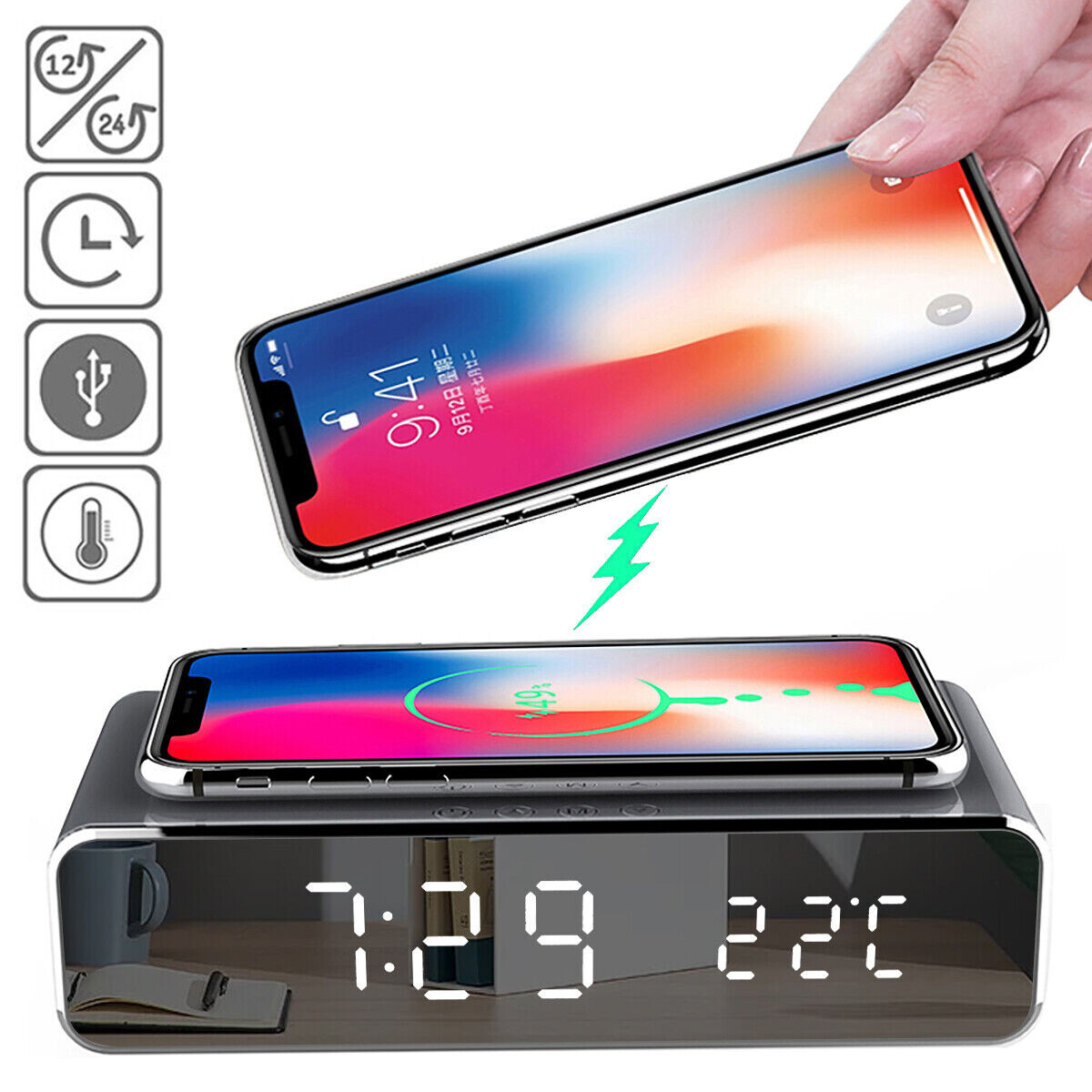 With Phone Wireless Charger Thermometer Table