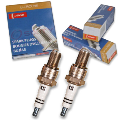 2 pc Denso Standard U-Groove Spark Plug for Yamaha DT400 1975-1976 Tune Up kj