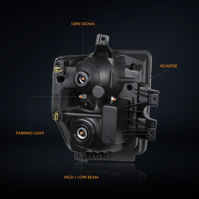 For 08-10 Ford F250/F350 Super Duty Black Housing Headlight Clear Corner Lamps