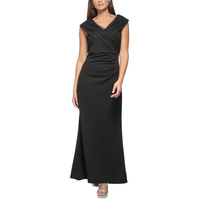 Женское черное вечернее платье DKNY с украшениями 10 BHFO 0751