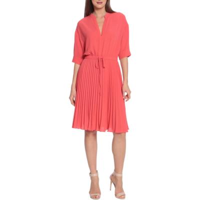 Женское дневное плиссированное платье с v-образным вырезом Maggy London BHFO 6180