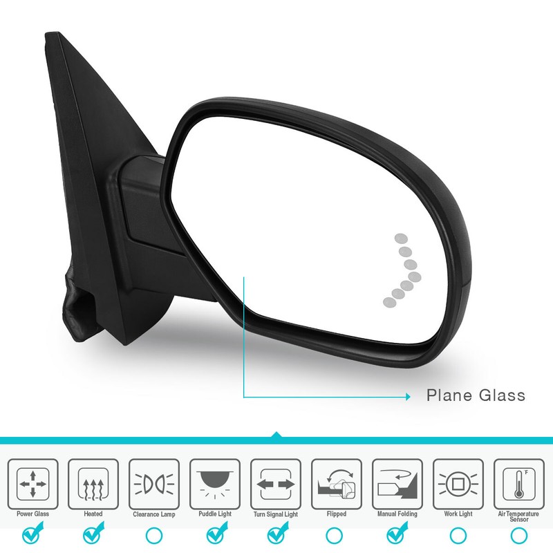 Silverado Rear View Mirror Power Fold Memory Heated Puddle Light Driver Side Mirror For 2007-2013 GMC Yukon 2007 Chevy Silverado Mirrors - Foto 5