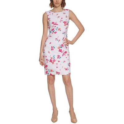 

Женское мини-платье-футляр без рукавов Calvin Klein Scuba Petites BHFO 2804, White multi