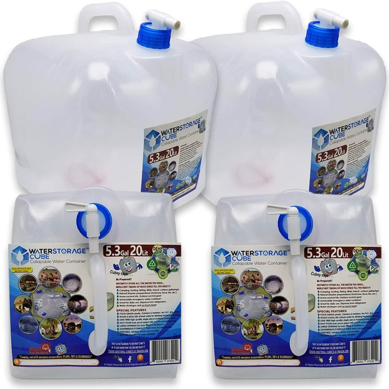 BPA Free Collapsible Water Container with Spigot, Camping Wate...
