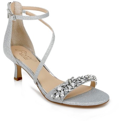 Женские туфли на серебристом каблуке Jewel Badgley Mischka Dalezya 8 среднего размера (B,M) BHFO 8936