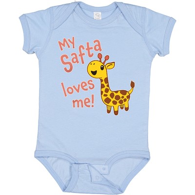 Inktastic My Safta Loves Me- Cute Giraffe Baby Bodysuit Family Giraffes Grandma