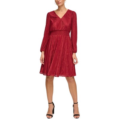 Kensie Dresses Женское красное шифоновое платье-футляр со складками полуофициального покроя 12 BHFO 2533