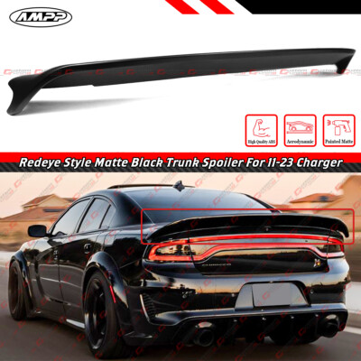FOR 11-23 DODGE CHARGER AMPP REDEYE STYLE MATT BLACK HIGHKICK TRUNK SPOILER WING