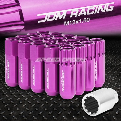 ОТКРЫТЫЙ КОНЕЦ ФИОЛЕТОВОГО АЛЮМИНИЕВОГО ШЛИЦА С 16 ВЫСТУПАМИ + 4 СТОПОРНЫЕ ГАЙКИ + КЛЮЧ M12X1.5 60 ММ 20 ММ В ДИАМЕТРЕ