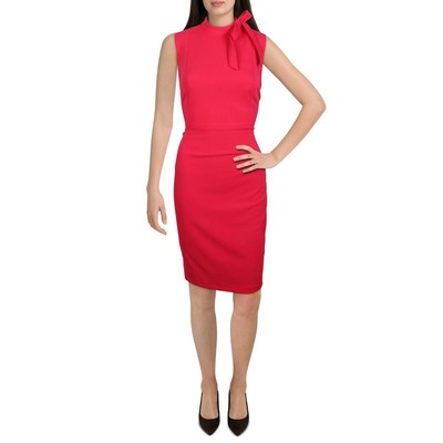 

Calvin Klein Женское розовое коктейльное платье-футляр из крепа с бантом  BHFO 7608, Розовый