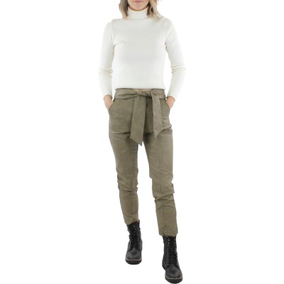 

Jonathan Simkhai Женские брюки Tessa из искусственной кожи с поясом до щиколотки BHFO 6749, Moss, Tessa