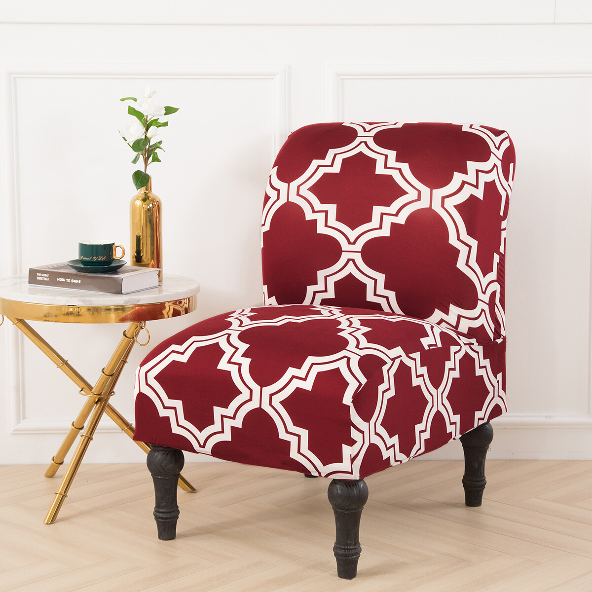 Morocco Stretch Armless Accent Chair Cover Sofa Protector Elastic Home Decor US