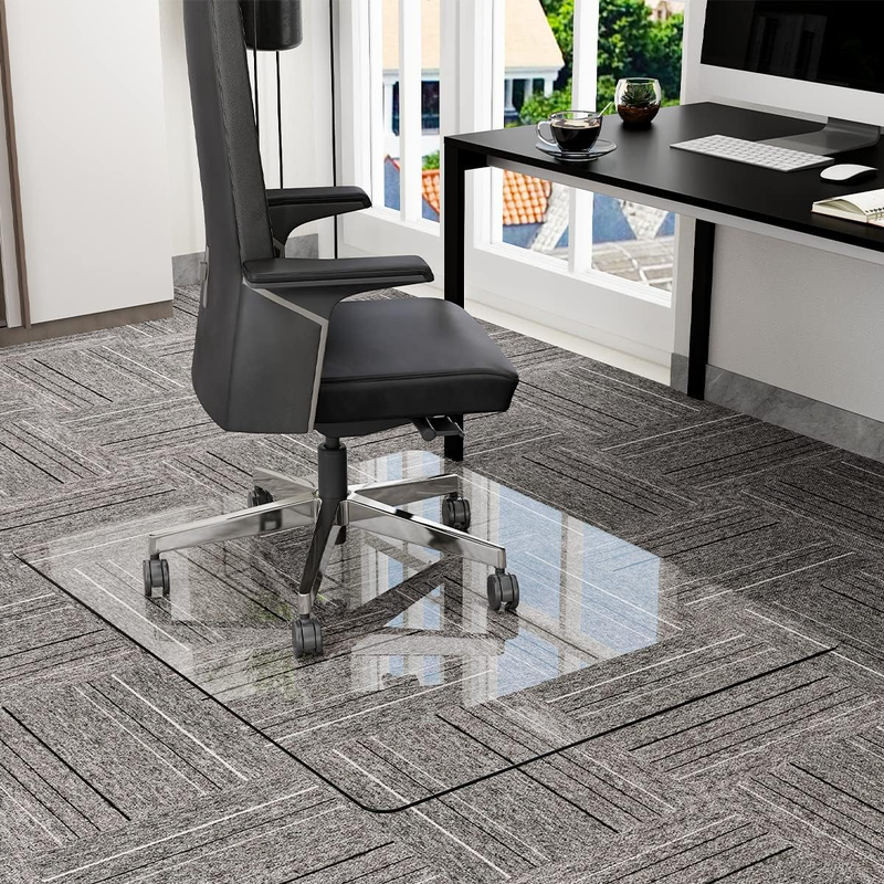 Office Chair Mat for Carpet Desk Chair Mat Tempered Glass Floor Mat for Office