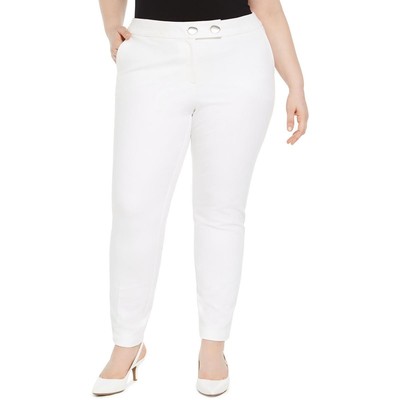 Женские однотонные деловые брюки-скинни Alfani с высокой посадкой Plus BHFO 0755