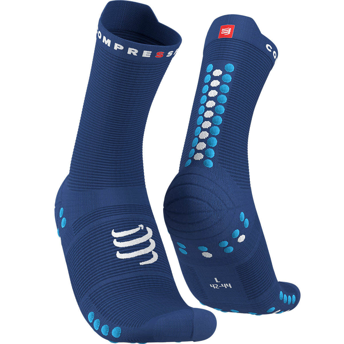 COMPRESSPORT PRO RACING SOCKS V4.0 RUN HIGH SODALITE/FLUO BLUE 2022