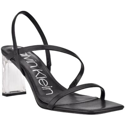 

Женские туфли на каблуке с открытой пяткой Calvin Klein Idina, черное платье, 10 средних (B,M) BHFO 8404, Black leather