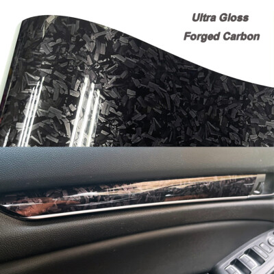 Ultra Gloss 9D PET Liner Black Carbon Fiber Vinyl Wrap Air Release Bubble Free