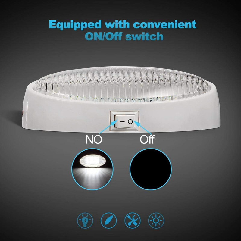 Oval LED RV Exterior Porch Utility Light with Switch 12v Replacement Light for R