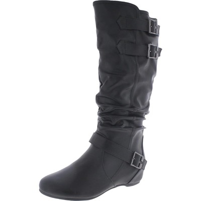 

Женские черные сапоги до колена Journee Collection Shoes 9 Medium (B,M) BHFO 2648, Черный