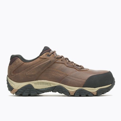 Pre-owned Merrell Work Men's Moab Adventure Carbon Fiber Toe Work Shoe Toffee - J004637, T In Brown