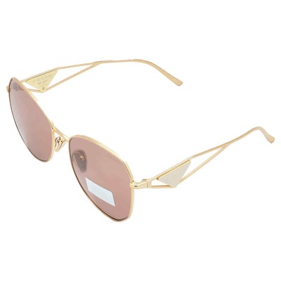 Pre-owned Prada Light Brown Irregular Ladies Sunglasses Pr 57ys 5ak10d 57 Pr 57ys 5ak10d
