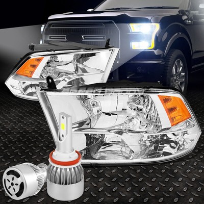 ХРОМИРОВАННАЯ ЧЕТЫРЕХЪЯДЕРНАЯ ФАРА + ЯНТАРНЫЙ УГОЛОК + БЕЛЫЙ СВЕТОДИОД H8 HID с ВЕНТИЛЯТОРОМ ДЛЯ 09-17 RAM DS DJ D2