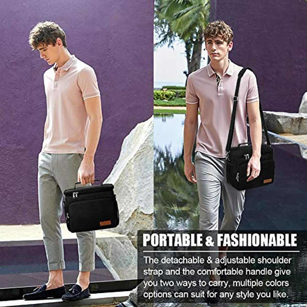 Two Compartment Lunch Box Dual 2 Double Storage for Men Women Work Office School