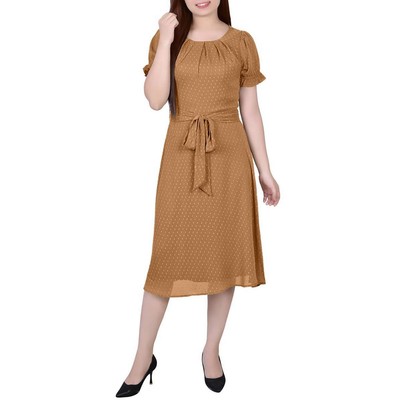 

Женское дневное платье миди до середины икры с поясом NY Collection Petites BHFO 0421