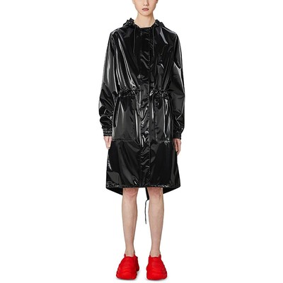 Дождевик Rains Женская верхняя одежда с капюшоном из искусственной кожи BHFO 8950