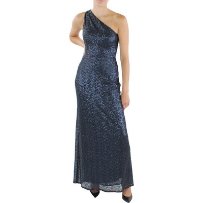 

Amsale Женское вечернее платье на одно плечо с блестками BHFO 3237, Navy